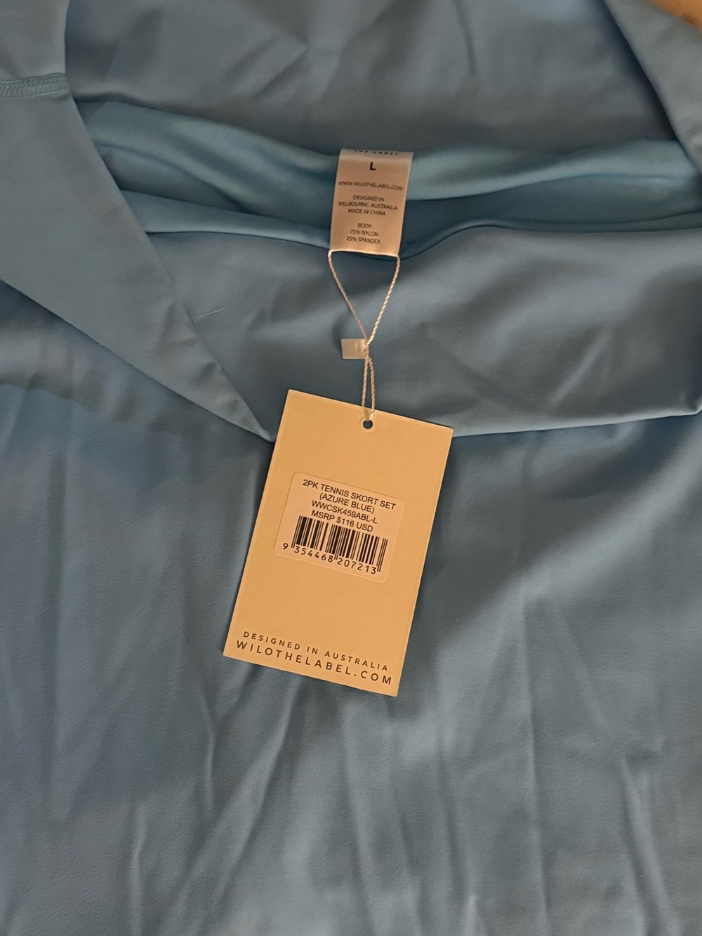 WILO THE LABEL TWO PIECE SET BRA/SKORT SIZE L - Picture 3 of 4